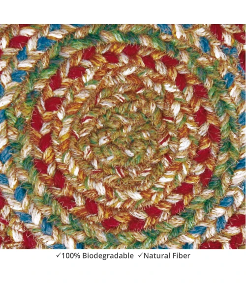 Homespice Decor Jute Braided Accessories Azalea Multi 240021PS 8 in. Set of 3 Round Rug