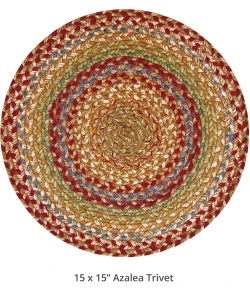 Homespice Decor Jute Braided Accessories Azalea Multi 240039PS 15 in. Set of 2 Round Rug