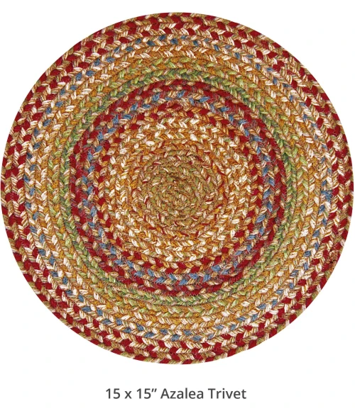 Homespice Decor Jute Braided Accessories Azalea Multi 240039PS 15 in. Set of 2 Round Rug