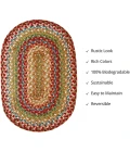 Homespice Decor Jute Braided Accessories Azalea Multi 240053PS 13 in. X 19 in. Set of 4 Oval Rug
