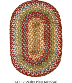 Homespice Decor Jute Braided Accessories Azalea Multi 240053PS 13 in. X 19 in. Set of 4 Oval Rug