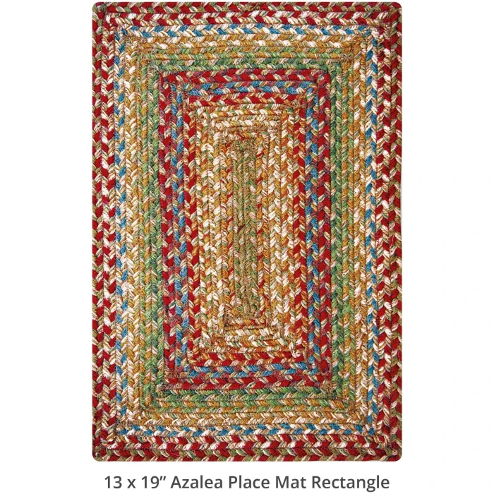 Homespice Decor Jute Braided Accessories Azalea Multi 240069PS 13 in. X 19 in. Set of 4 Rect Rug