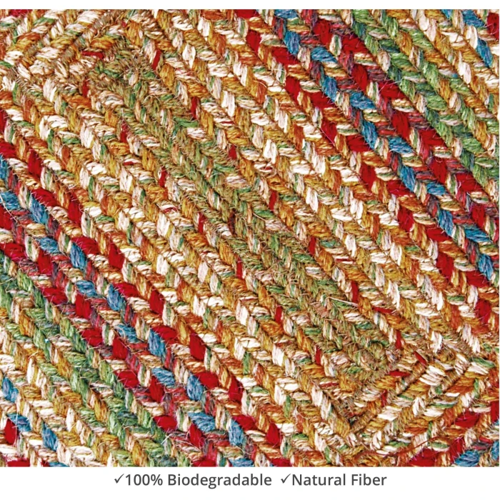 Homespice Decor Jute Braided Accessories Azalea Multi 240069PS 13 in. X 19 in. Set of 4 Rect Rug