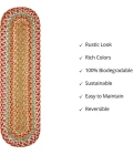 Homespice Decor Jute Braided Accessories Azalea Multi 240129PS 8 in. X 28 in. Set of 13 Oval Rug