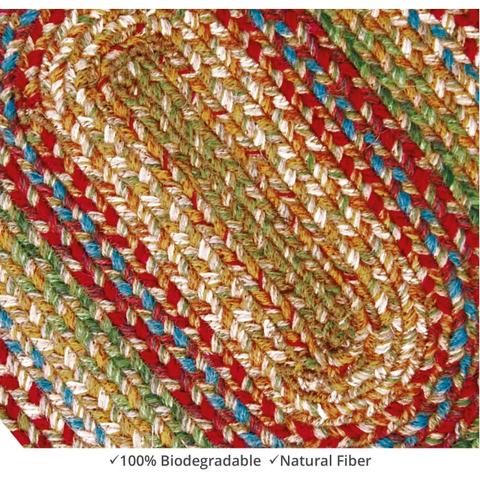Homespice Decor Jute Braided Accessories Azalea Multi 240129PS 8 in. X 28 in. Set of 13 Oval Rug