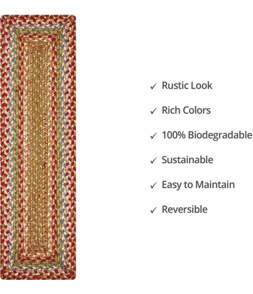 Homespice Decor Jute Braided Accessories Azalea Multi 240113PS 8 in. X 28 in. Set of 2 Rect Rug