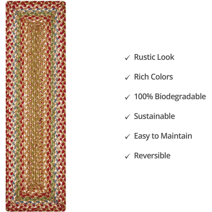 Homespice Decor Jute Braided Accessories Azalea Multi 240145PS 8 in. X 28 in. Set of 13 Rect Rug