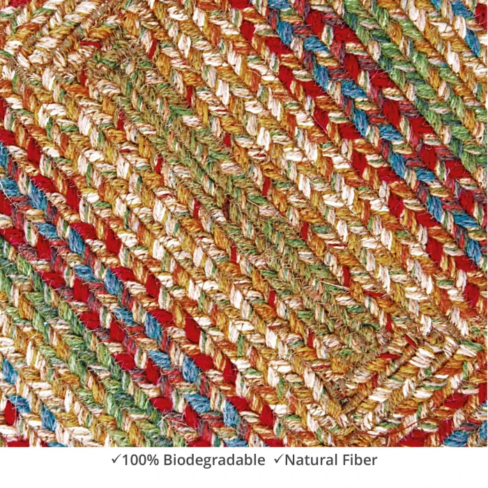 Homespice Decor Jute Braided Accessories Azalea Multi 571144 11 in. X 36 in. Oval Rug