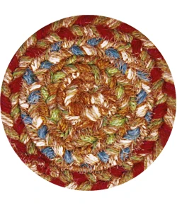 Homespice Decor Jute Braided Accessories Azalea Multi 240005PS 4 in. Set of 6 Round Rug