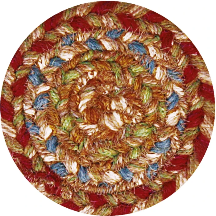 Homespice Decor Jute Braided Accessories Azalea Multi 240005PS 4 in. Set of 6 Round Rug