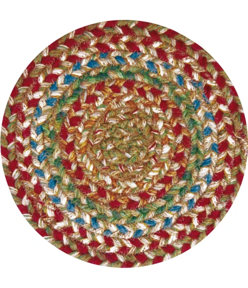 Homespice Decor Jute Braided Accessories Azalea Multi 240021PS 8 in. Set of 3 Round Rug