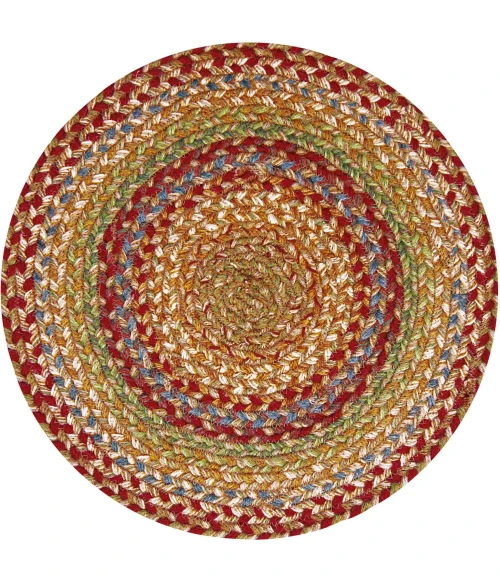 Homespice Decor Jute Braided Accessories Azalea Multi 240039PS 15 in. Set of 2 Round Rug