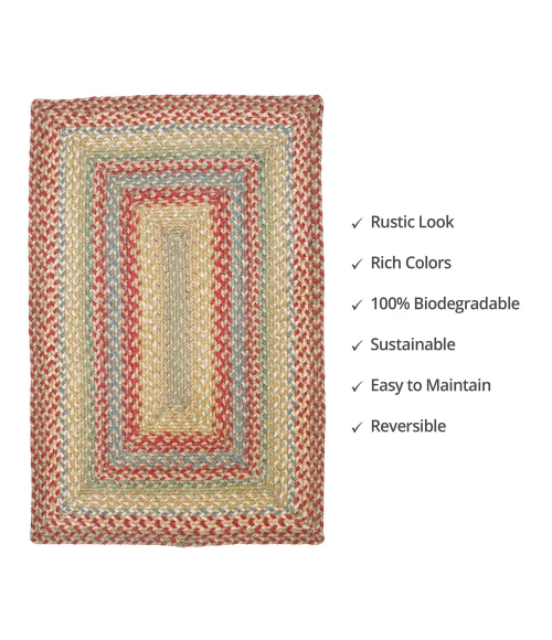 Homespice Decor Jute Braided Azalea Multi 516145 8 ft. X 10 ft. Rect Rug