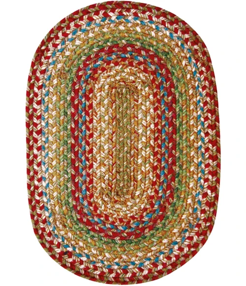 Homespice Decor Jute Braided Accessories Azalea Multi 240053PS 13 in. X 19 in. Set of 4 Oval Rug