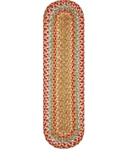 Homespice Decor Jute Braided Accessories Azalea Multi 240129PS 8 in. X 28 in. Set of 13 Oval Rug