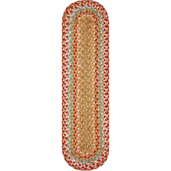 Homespice Decor Jute Braided Accessories Azalea Multi 240129PS 8 in. X 28 in. Set of 13 Oval Rug