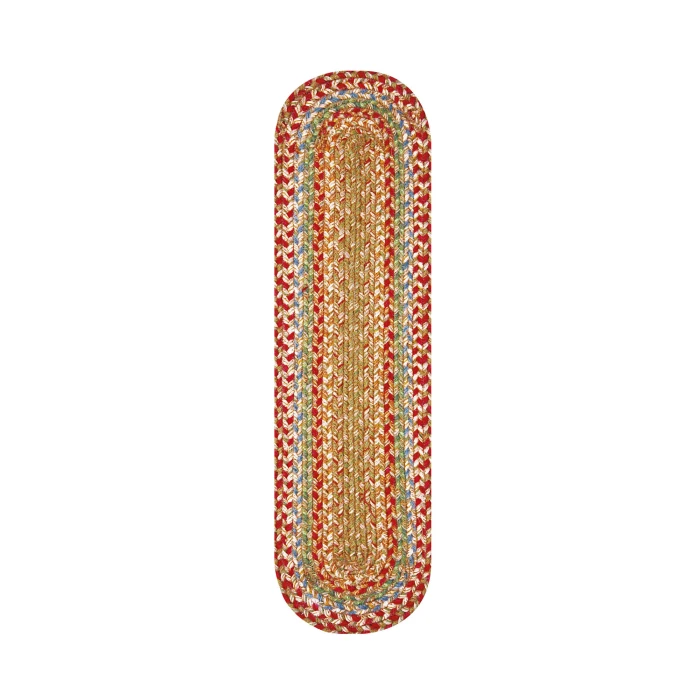 Homespice Decor Jute Braided Accessories Azalea Multi 571144 11 in. X 36 in. Oval Rug