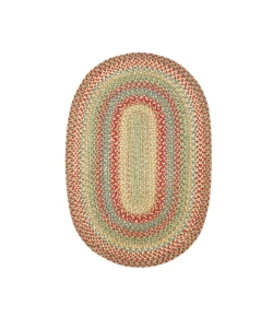 Homespice Decor Jute Braided Azalea Multi 505149 6 ft. X 9 ft. Oval Rug
