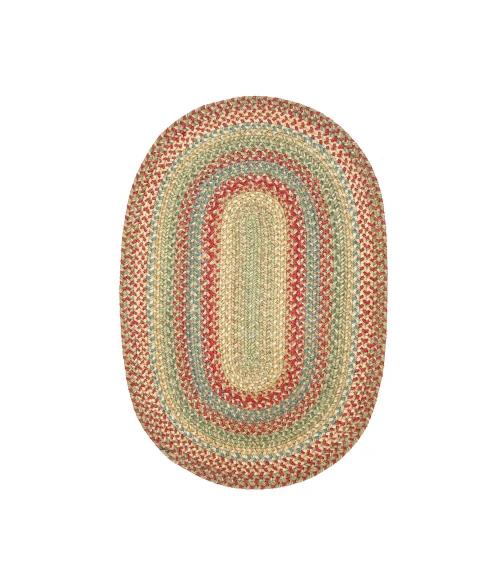 Homespice Decor Jute Braided Azalea Multi 505149 6 ft. X 9 ft. Oval Rug