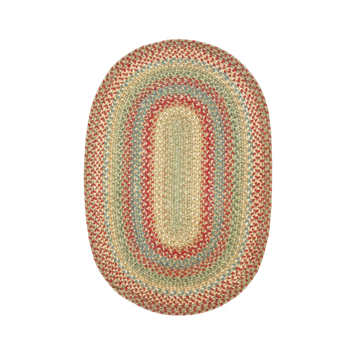 Homespice Decor Jute Braided Azalea Multi 501141 20 in. X 30 in. Oval Rug