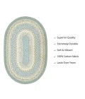 Homespice Decor Cotton Braided Baja Blue 403285 4 ft. X 6 ft. Oval Rug