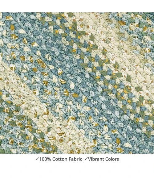 Homespice Decor Cotton Braided Baja Blue 403285 4 ft. X 6 ft. Oval Rug