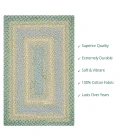 Homespice Decor Cotton Braided Baja Blue 415288 6 ft. X 9 ft. Rect Rug