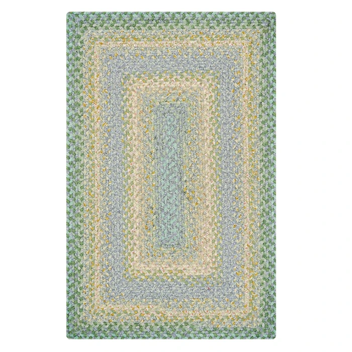 Homespice Decor Cotton Braided Baja Blue 414281 5 ft. X 8 ft. Rect Rug