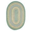 Homespice Decor Cotton Braided Baja Blue 453280 20 in. X 30 in. Oval Rug