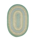 Homespice Decor Cotton Braided Baja Blue 400284 27 in. X 45 in. Oval Rug