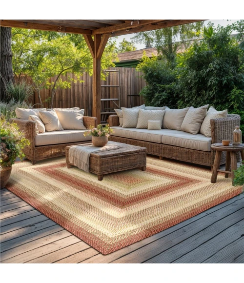 Homespice Decor Ultra Durable Braided Rug Multicolor Barcelona 10in. x 10in. Rect. Rug