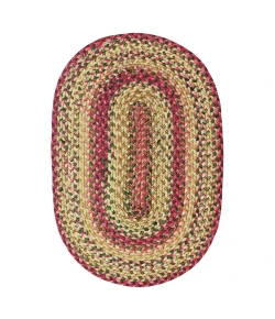 Homespice Decor Ultra Durable Braided Barcelona Red 300157 27 in. X 45 in. Oval Rug