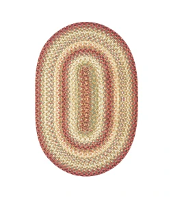 Homespice Decor Ultra Durable Braided Barcelona Red 303158 4 ft. X 6 ft. Oval Rug