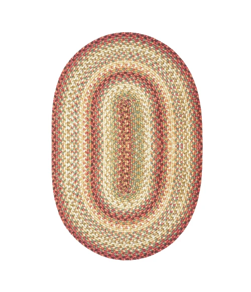 Homespice Decor Ultra Durable Braided Barcelona Red 303158 4 ft. X 6 ft. Oval Rug