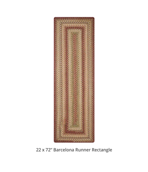 Homespice Decor Ultra Durable Braided Barcelona Red 329158 22 in. X 72 in. Rect Rug