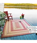 Homespice Decor Ultra Durable Braided Barcelona Red 303158 4 ft. X 6 ft. Oval Rug