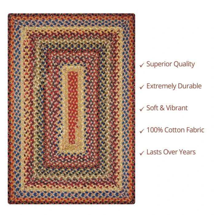 Homespice Decor Cotton Braided Biscotti Brown 416247 8 ft. X 10 ft. Rect Rug