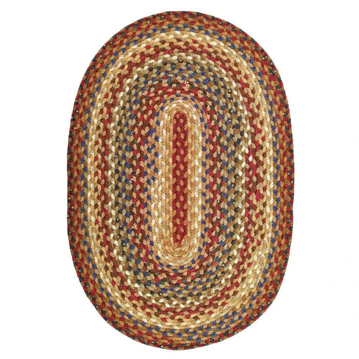 Homespice Decor Cotton Braided Biscotti Brown 400246 27 in. X 45 in. Oval Rug