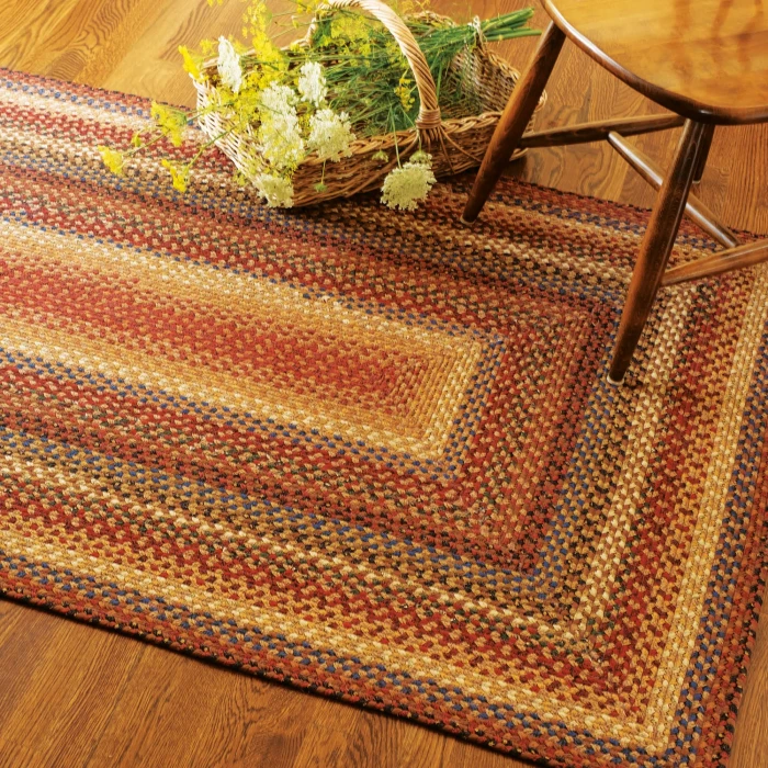 Homespice Decor Cotton Braided Biscotti Brown 403247 4 ft. X 6 ft. Oval Rug