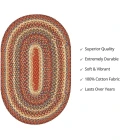 Homespice Decor Cotton Braided Biscotti Brown 405241 6 ft. X 9 ft. Oval Rug