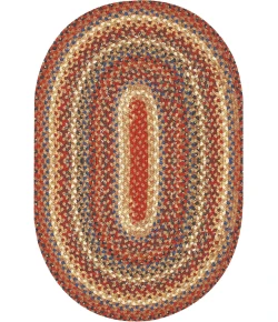 Homespice Decor Cotton Braided Biscotti Brown 405241 6 ft. X 9 ft. Oval Rug