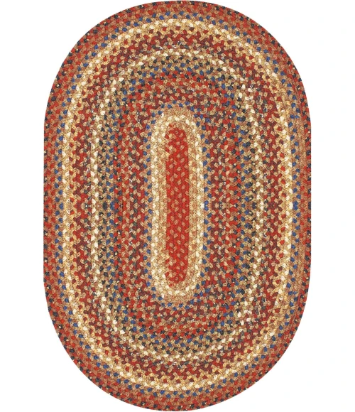 Homespice Decor Cotton Braided Biscotti Brown 405241 6 ft. X 9 ft. Oval Rug