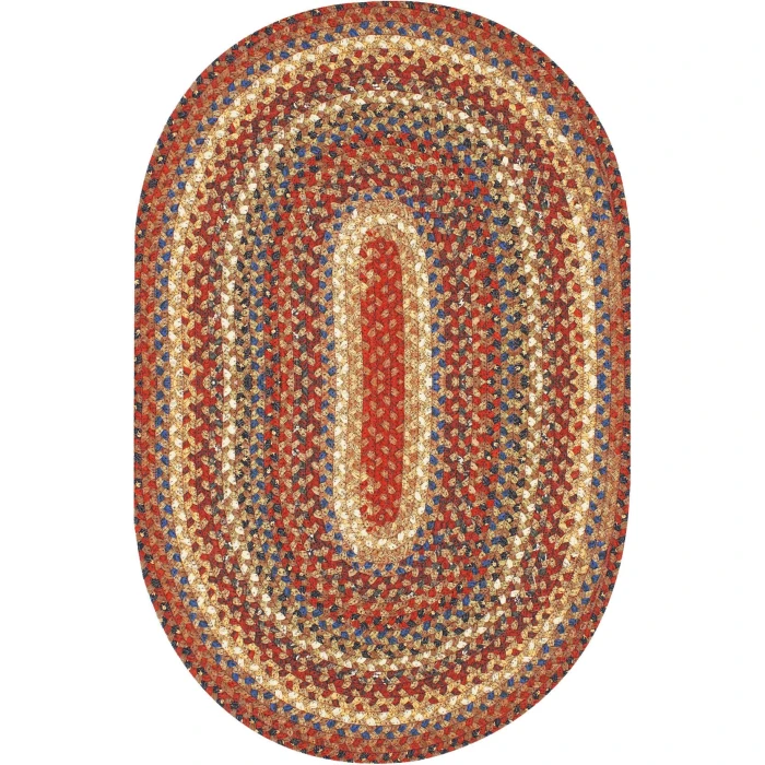 Homespice Decor Cotton Braided Biscotti Brown 403247 4 ft. X 6 ft. Oval Rug