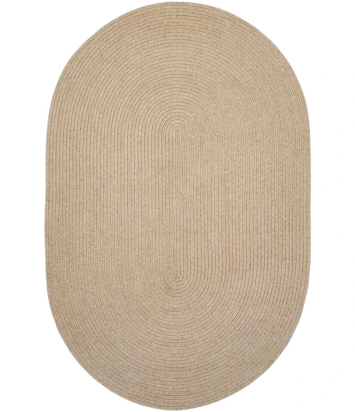 Homespice Decor Ultra Durable Braided Biscuit Tan 321671 20 in. X 30 in. Oval Rug