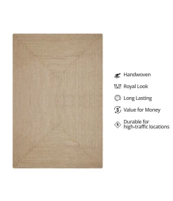 Homespice Decor Ultra Durable Braided Biscuit Tan 329677 22 in. X 72 in. Rect Rug