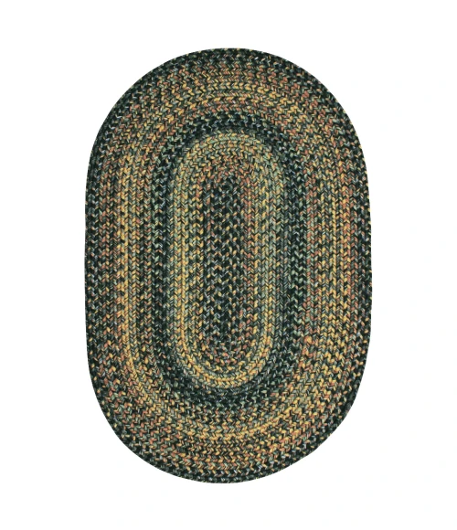 Homespice Decor Ultra Durable Braided Black Forest Black 303028 4 ft. X 6 ft. Oval Rug