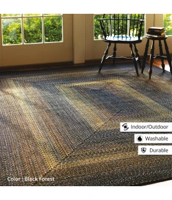 Homespice Decor Ultra Durable Braided Black Forest Black 303028 4 ft. X 6 ft. Oval Rug