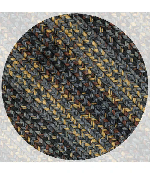 Homespice Decor Ultra Durable Braided Black Forest Black 303028 4 ft. X 6 ft. Oval Rug