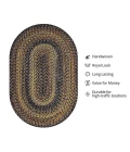 Homespice Decor Ultra Durable Braided Black Forest Black 303028 4 ft. X 6 ft. Oval Rug