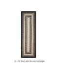 Homespice Decor Ultra Durable Braided Black Mist Black 329080 22 in. X 72 in. Rect Rug
